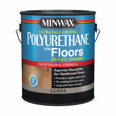 Minwax  Ultra Fast-Drying Polyurethane for Floors, Gloss, Clear, 1 Gallon