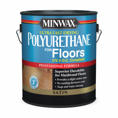 Minwax  Ultra Fast-Drying Polyurethane for Floors, Satin, Clear, 1 Gallon