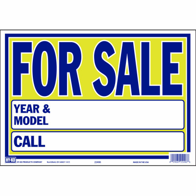 10PK Auto For Sale Sign (10 pieces)