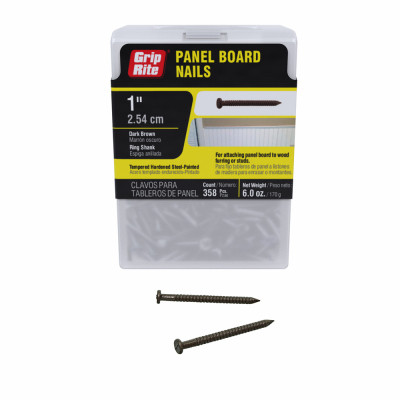 GR 1 In. 16-1/2 ga Dark Brown Ring Shank Paneling Nails (358-Count)