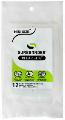 Mini Glue Sticks, Clear, .28 x 4-In., 12-Pk.