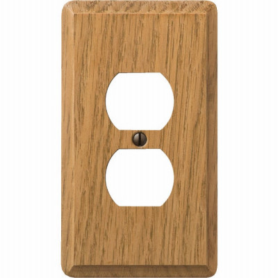 1G Oak Outlet Wallplate