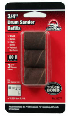 Medium Drum Sander Resin Cloth Sleeve, 3/4 x 1 In., 3-Pk.