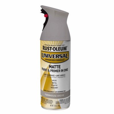 Rust-Oleum Universal Matte Spray Paint, Farmhouse Greige, 12 Oz