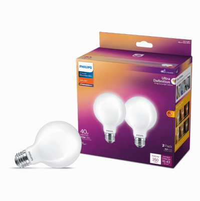 2PK 40W G25 WG LED Bulb