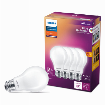 4PK 8W SW A19 LED Bulb