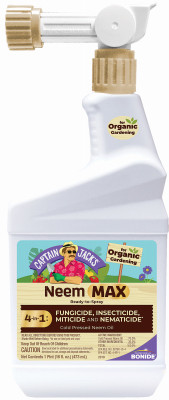 Neem Max, 16 oz Ready-to-Spray Cold Pressed Neem Oil, Multi-Purpose Insecticide, Fungicide, Miticide and Nematicide for Organic Gardening (6 pieces)