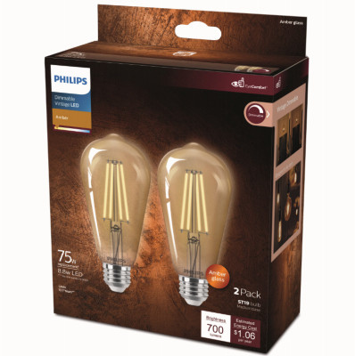 2PK 75W ST19VIN LEDBulb