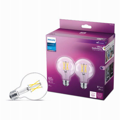 2PK 60W G25 DL LED Bulb