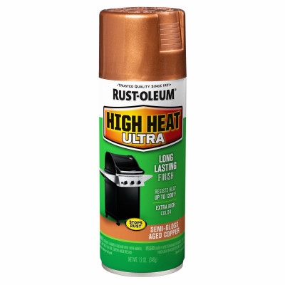 Rust-Oleum High Heat Ultra Spray Paint, Aged Copper, Semi-Gloss, 12 Oz