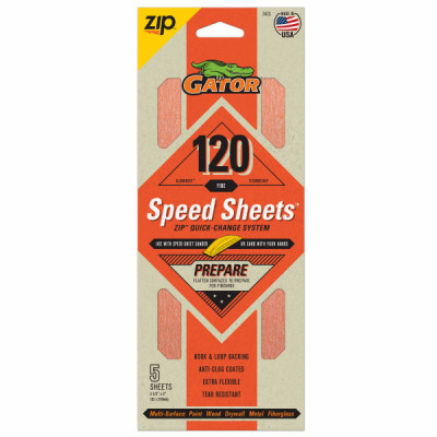 Zip Speed Sandpaper Sheets, 180 Grit, 5-Pk.