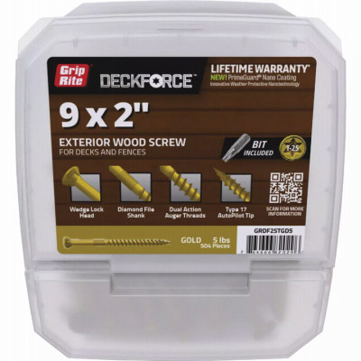 2" X 9 GLD WD SCREW