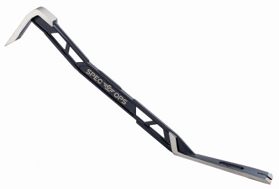 Spec Ops Tools 18" Flat Pry Bar Crowbar, Lightweight Skeletonized Design, Teardrop Nail Puller, High-Carbon Steel