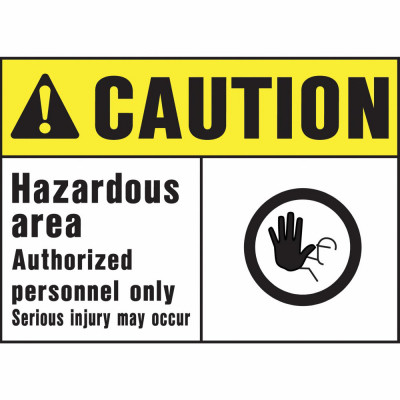 CAUTION HAZ AREA SIGN