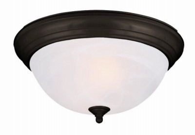 Canarm 11 In. 2-Light Black Alabaster Glass Flush Mount Ceiling Light Fixture