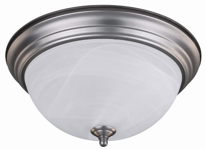 Canarm 15 In. 3-Light Brushed Nickel Alabaster Glass Flush Mount Ceiling Light Fixture