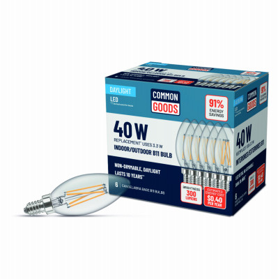 6PK 40W B11E12 LED BULB