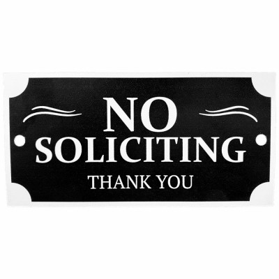 NO SOLICITING PLAQUE