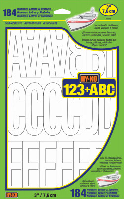 3" WHT LTR/NUMBER SET