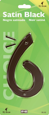 4" SATIN BLK NUMBER 6