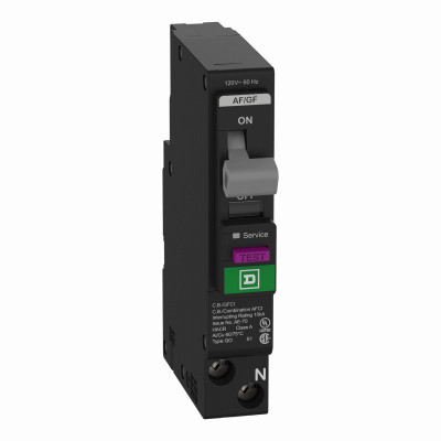 Square D QO 15A Single-Pole Dual Function Circuit Breaker