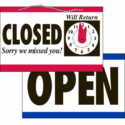 OPEN/CLOSED CLOCK SIGN
