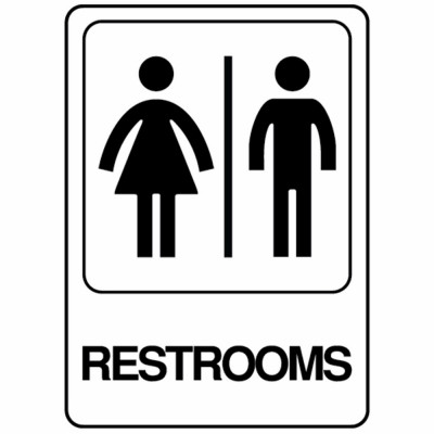 5X7 RESTROOMS SIGN