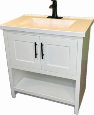 Serenity Bathroom Vanity, White, 30 In.