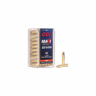 Ammunition, 22 WMR Mag Rimfire, 40-Grain, 50-Rounds