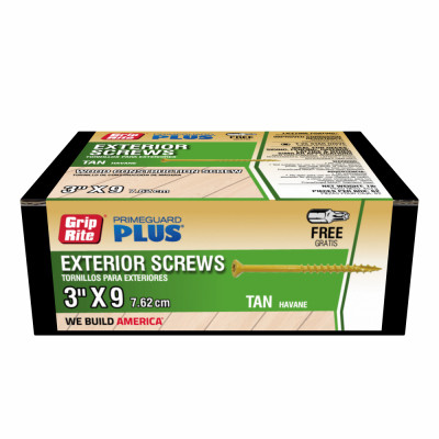 Grip-Rite 3 in. x #9 Exterior Tan Construction Screws