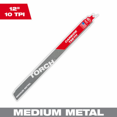 Sawzall The Torch Metal-Cut Reciprocating Saw Blade, Carbide Teeth, 10 TPI, 12 In.