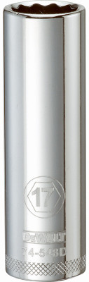 Metric Deep Socket, 12-Point, 1/2 In. Drive, 17mm