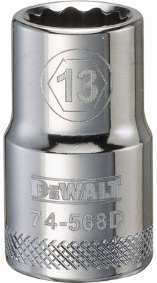 Metric Shallow Socket, 12-Point, 1/2 In. Drive, 13mm