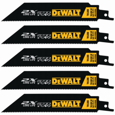 2X Long Life Reciprocating Saw Blades, Metal Cutting 14 TPI, 6 In., 5-Pk.