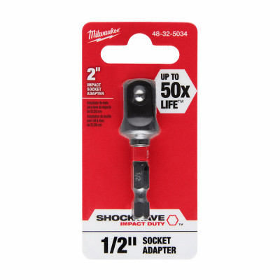 Shockwave Socket Adapter, 1/4 In. Hex to 1/2 In. Square