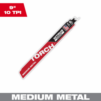 Sawzall The Torch Reciprocating Saw Blade, Nitrus Carbide Teeth, 10 TPI, 9 In.
