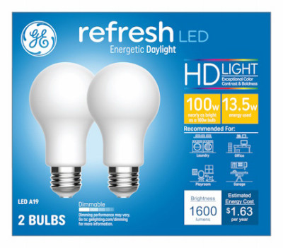 Refresh HD LED Light Bulbs, Daylight, 1600 Lumens, 13 Watt, 2-Pk.