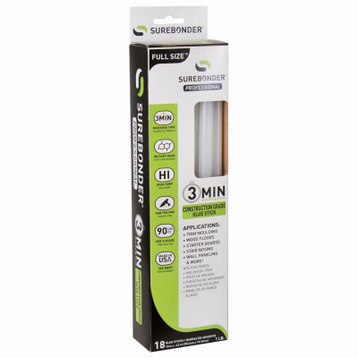 Hot Melt Glue Sticks, Construction-Grade, 7/16-In., 18-Pk.