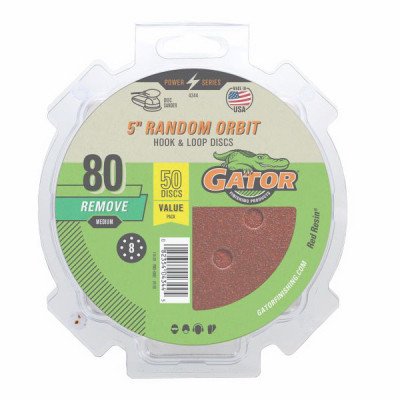 80-Grit Hook & Loop Sanding Disc, 5 In., 50-Pk.