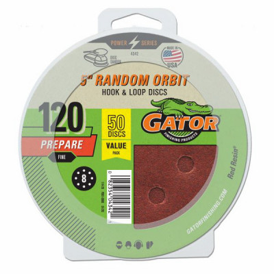 120-Grit Hook & Loop Sanding Discs, 5 In., 50-Pk.