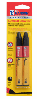 Lumber Crayon Markers, Black, 2-Pk.