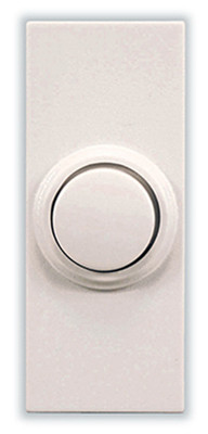 Push Button Doorbell, Wireless, Surface Mount, White, 150-Ft. Range