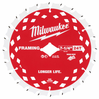 Worm Drive Basic Framing Circular Saw Blade, 24 Teeth, 7-1/4 In.