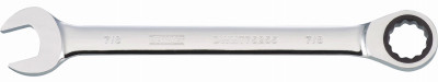 SAE Ratcheting Combination Wrench, Long-Panel, 7/8 In.