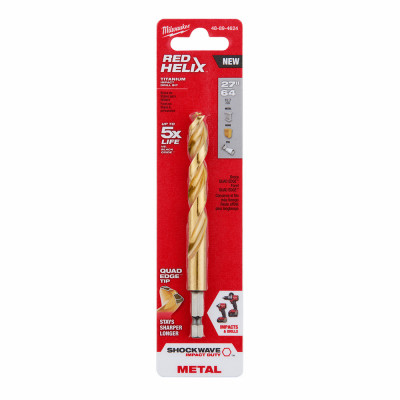 Shockwave Titanium Impact Drill Bit, 27/64 In.