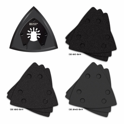 One Fit Triangle Sanding Pad & Sandpaper for Oscillating Multi-Tool, 3-1/2 In., Variety 10-Pk.