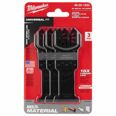 Open-Lok Oscillating Multi-Tool Blade, Titanium Charged Bi-Metal, 1-3/8 In., 3-Pk.