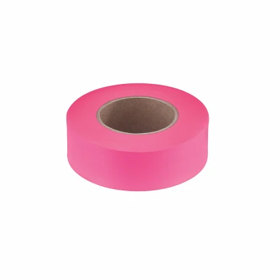 Flagging Tape, Hi-Vis Fluorescent Pink, 1 In. x 200 Ft.