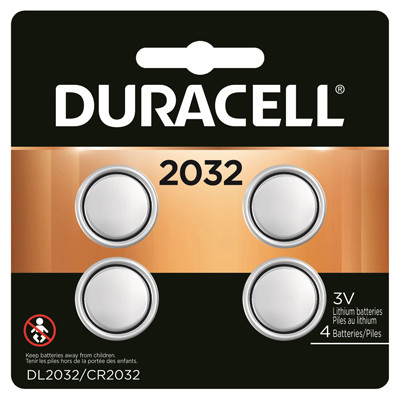 Lithium Battery, #2032, 3-Volt, 4-Pk.