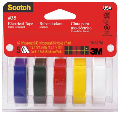 Professional Quality Electrical Tape, .5 x 240 In., 5-Pack